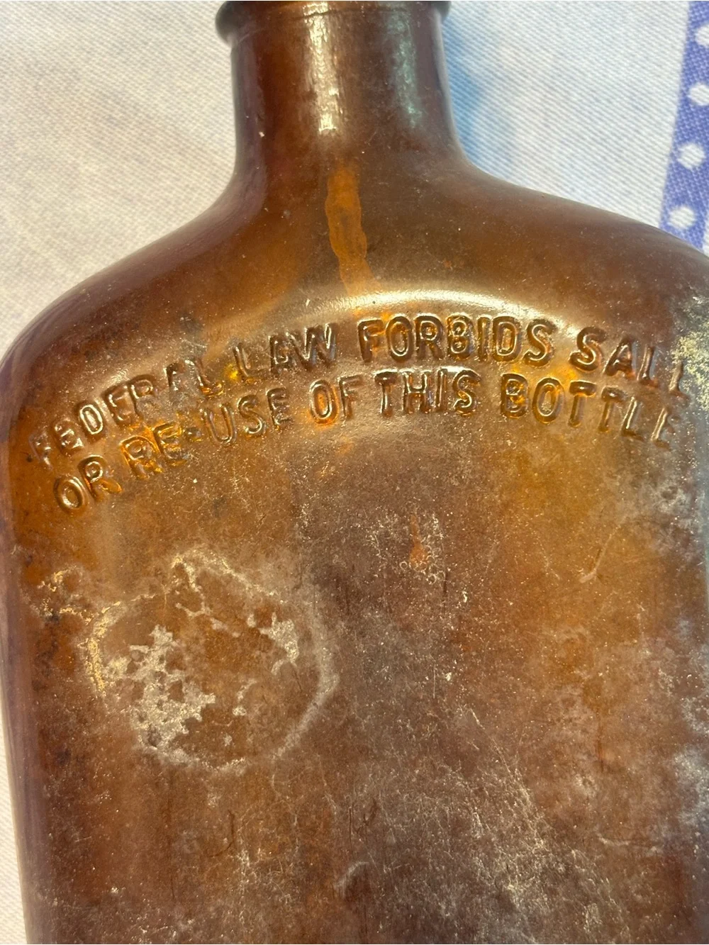 Vintage Jos. E. Seagram & Sons Ltd Amber Liquor Bottle Federal Law Forbids Reuse